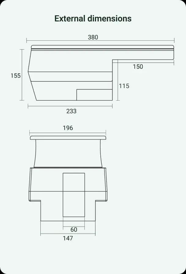 External dimensions